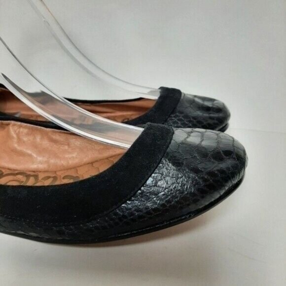 SAM EDELMAN Bina Ballet Flats Black Reptile Sz 6.5 M - Picture 4 of 12